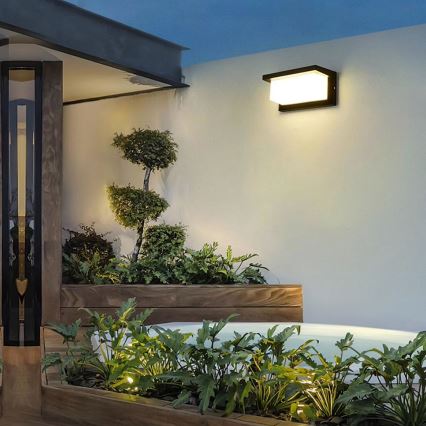 Brilagi - LED Wandlamp voor buiten met sensor BRICKY LED/12W/230V zwart IP54