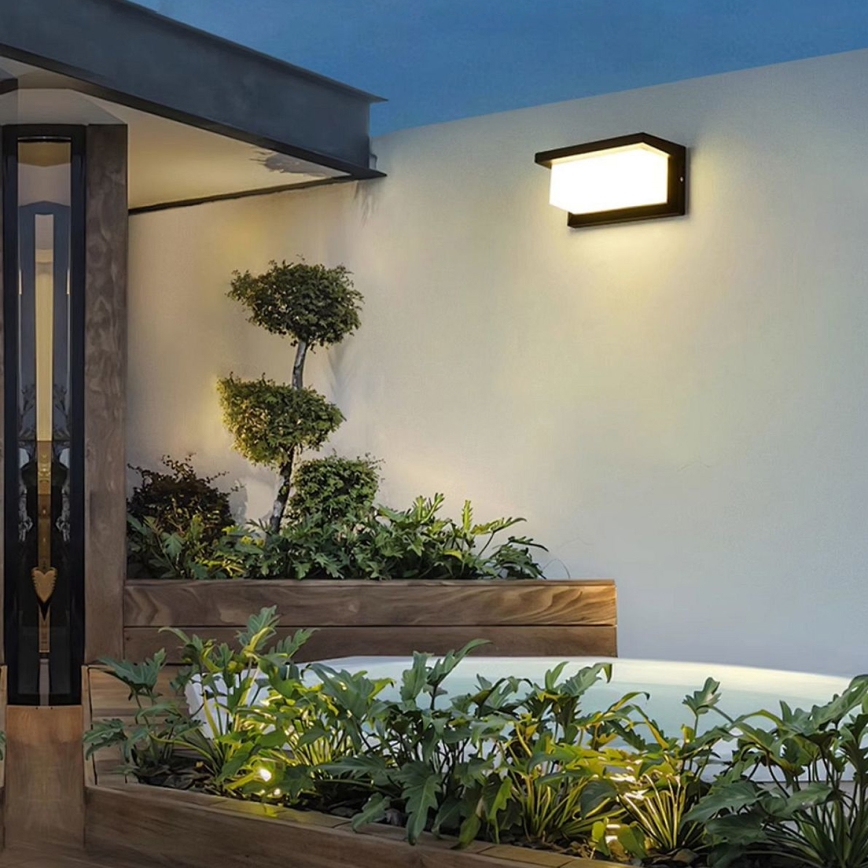 Brilagi - LED Wandlamp voor buiten met sensor BRICKY LED/12W/230V zwart IP54
