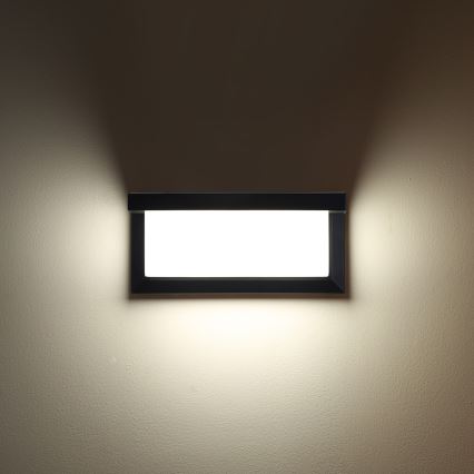 Brilagi - LED Wandlamp voor buiten met sensor BRICKY LED/12W/230V zwart IP54