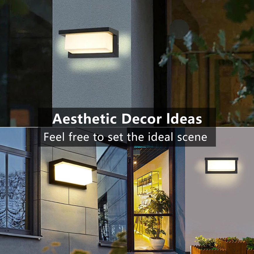 Brilagi - LED Wandlamp voor buiten met sensor BRICKY LED/12W/230V zwart IP54
