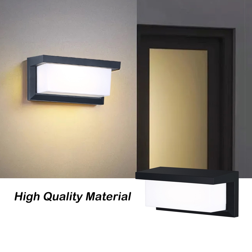 Brilagi - LED Wandlamp voor buiten met sensor BRICKY LED/12W/230V zwart IP54