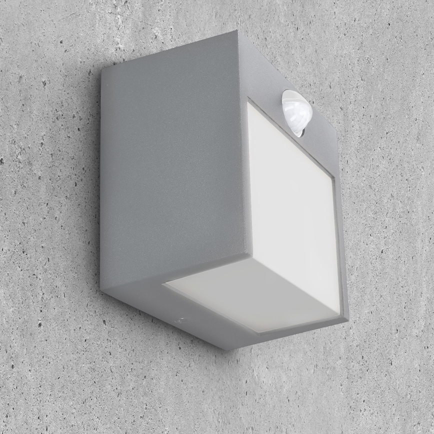 Brilagi - LED Wandlamp voor buiten met sensor TERNI LED/12W/230V grijs IP44