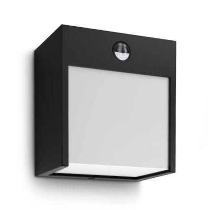 Brilagi - LED Wandlamp voor buiten met sensor TERNI LED/12W/230V zwart IP44
