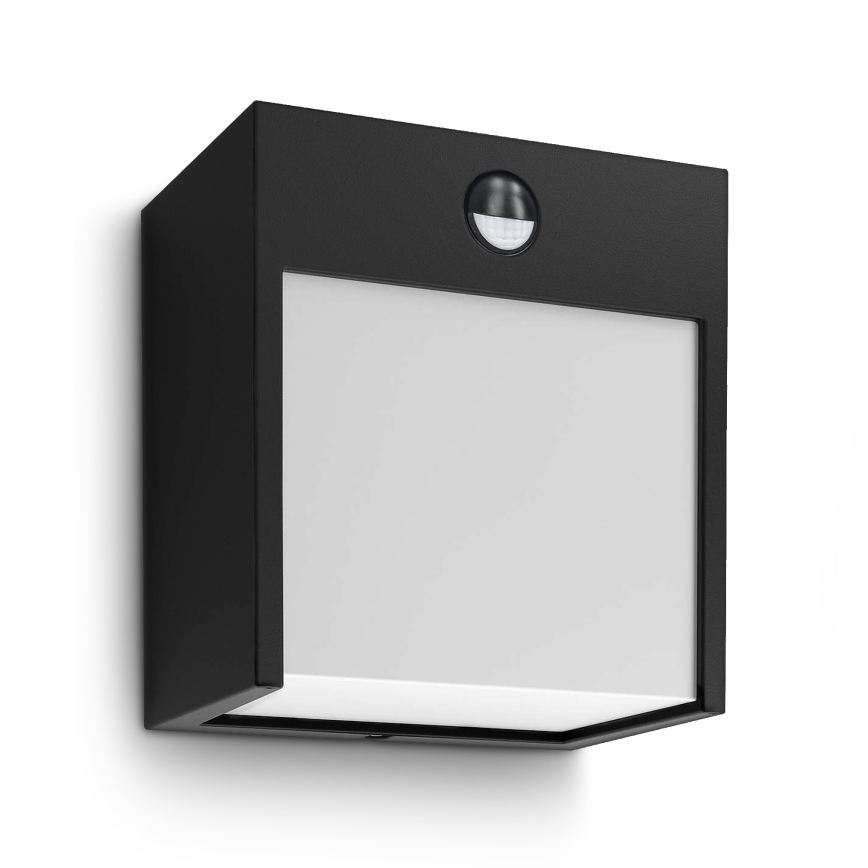 Brilagi - LED Wandlamp voor buiten met sensor TERNI LED/12W/230V zwart IP44