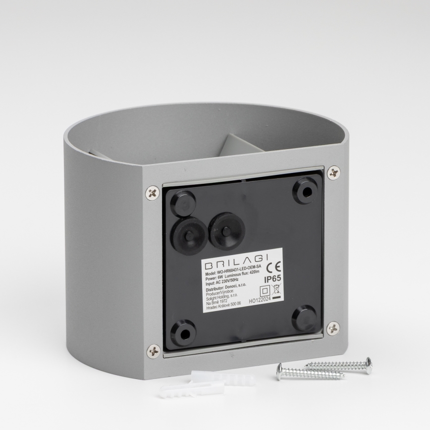 Brilagi - LED Wandlamp voor buiten RONDO LED/6W/230V grijs IP54