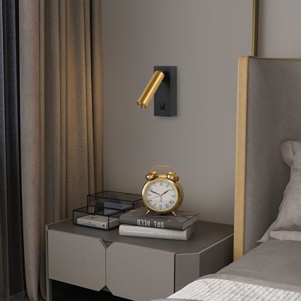 Brilagi - LED Wandspot MAYA LED/3W/230V 4000K zwart/goud