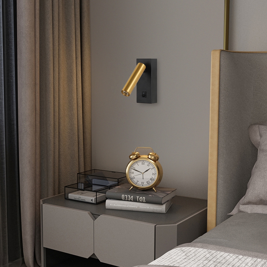 Brilagi - LED Wandspot MAYA LED/3W/230V 4000K zwart/goud