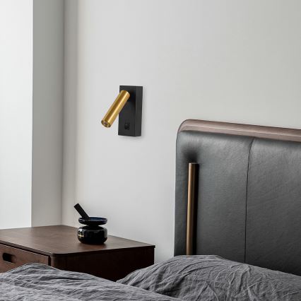 Brilagi - LED Wandspot MAYA LED/3W/230V 4000K zwart/goud