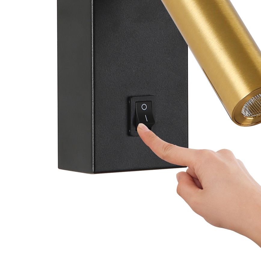 Brilagi - LED Wandspot MAYA LED/3W/230V 4000K zwart/goud