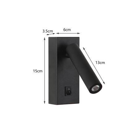 Brilagi - LED Wandspot MAYA LED/3W/230V 4000K zwart