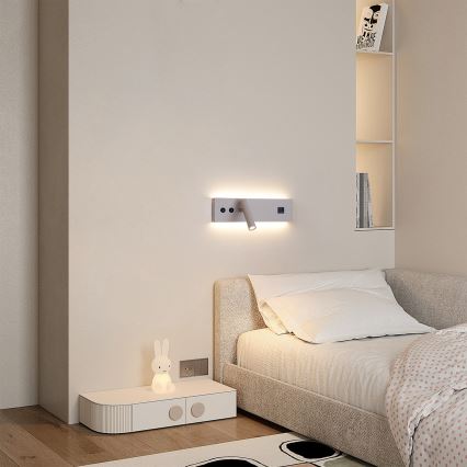 Brilagi - LED wandspot met USB-poort NOCTIS LED/3W/230V + LED/9W beige