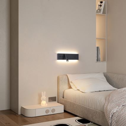 Brilagi - NOCTIS LED-wandspot met USB-poort, LED 3W/230V + LED 9W, zwart