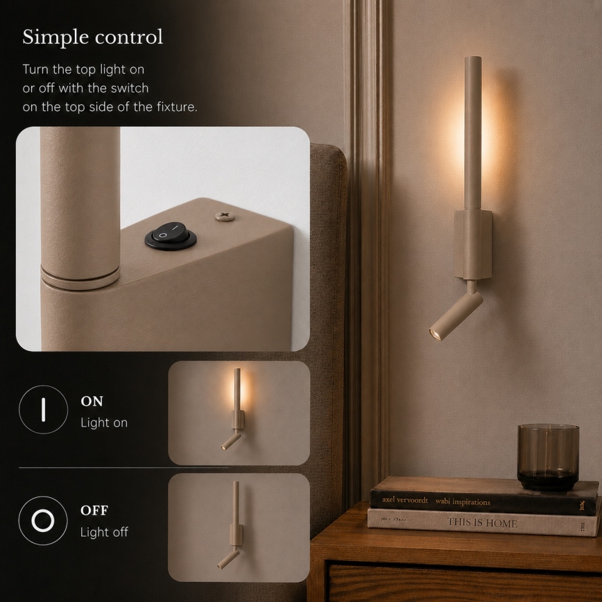 BRILAGI - LED wandspot VIXON LED/3W/230V + LED/5W beige CRI 90