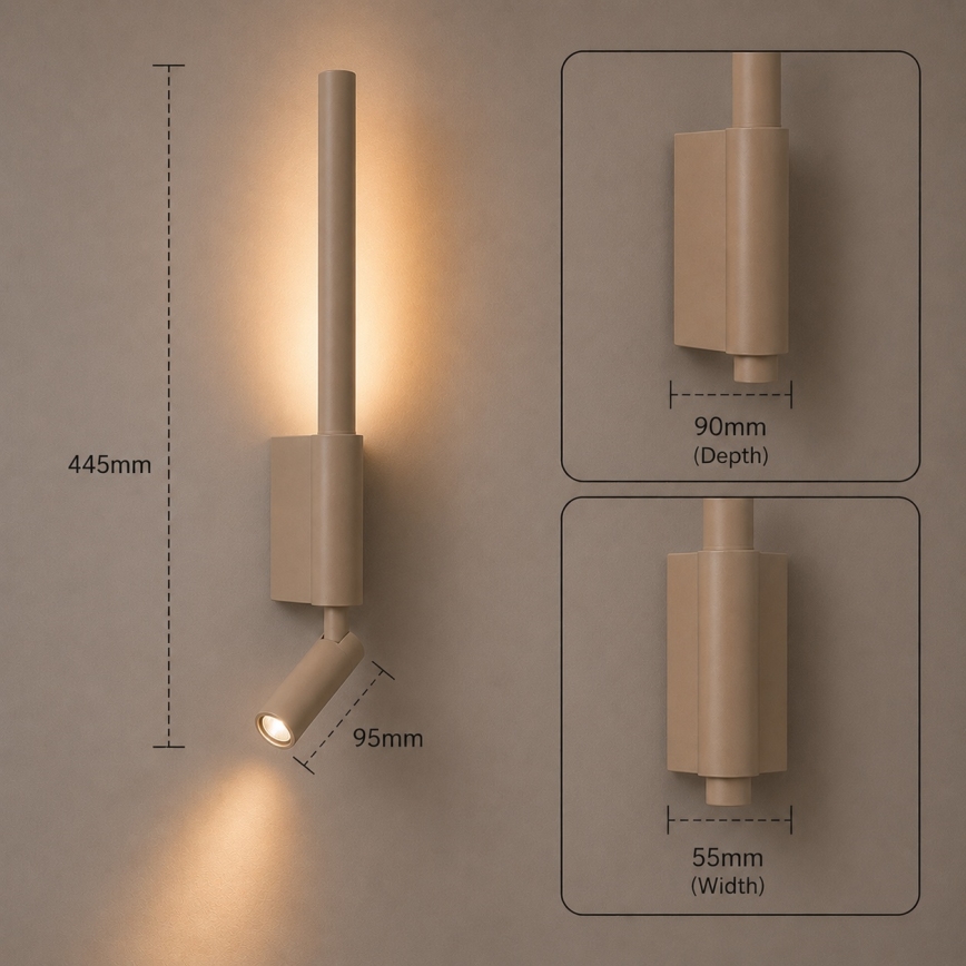 BRILAGI - LED wandspot VIXON LED/3W/230V + LED/5W beige CRI 90