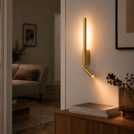 BRILAGI - LED wandspot VIXON LED/3W/230V + LED/5W goudkleurig CRI 90