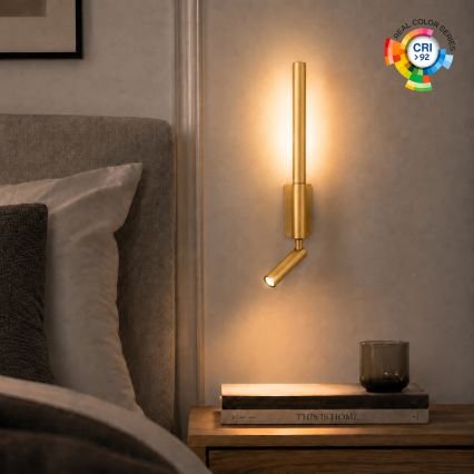 BRILAGI - LED wandspot VIXON LED/3W/230V + LED/5W goudkleurig CRI 90