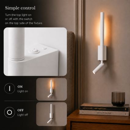 BRILAGI - LED wandspot VIXON LED/3W/230V + LED/5W wit CRI 90
