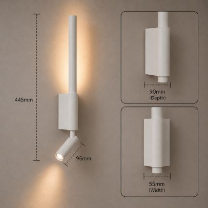 BRILAGI - LED wandspot VIXON LED/3W/230V + LED/5W wit CRI 90