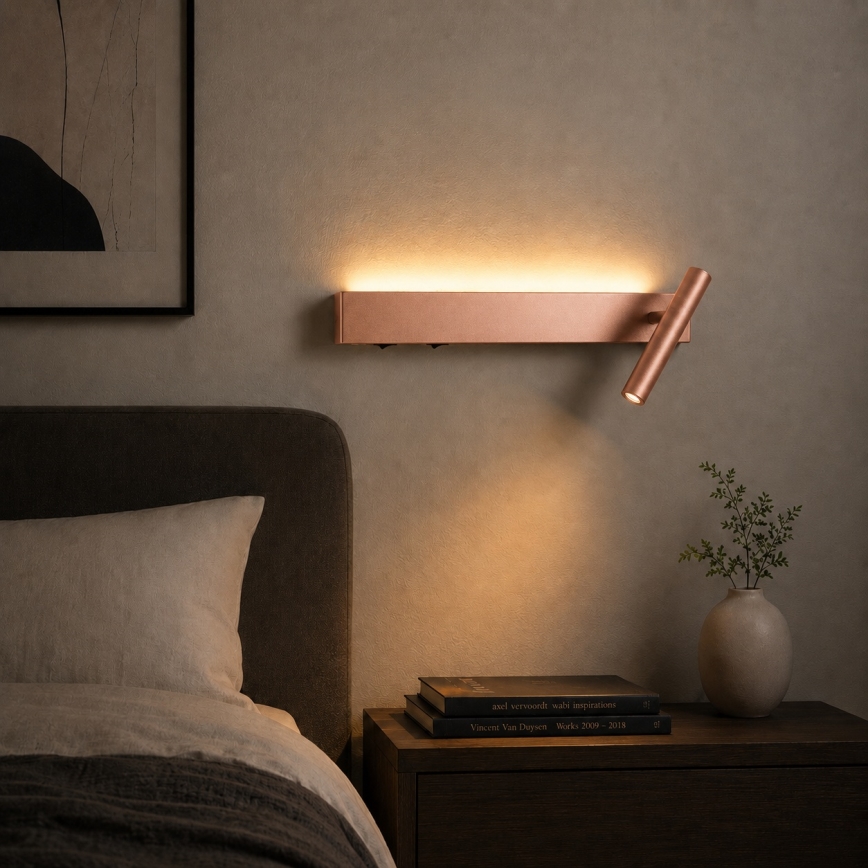 Brilagi - LED wandspot VIXON LED/3W/230V + LED/7W bronskleurig CRI 90