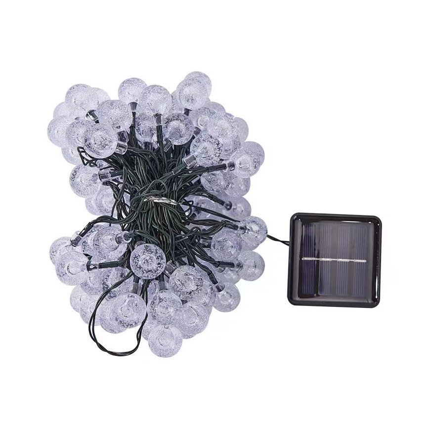 BRILAGI - BUBBLE LED zonne-decoratiesnoer, 200 LEDs, 8 functies, 20 m, IP65, warm wit, 800 mAh