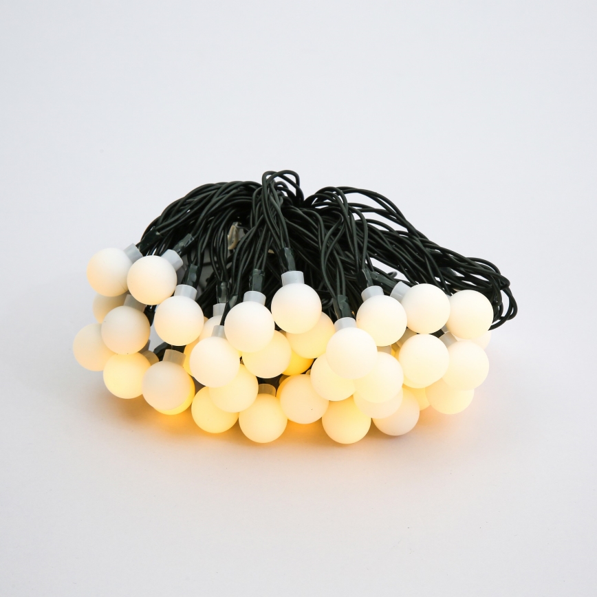 Brilagi - LED zonne-lichtsnoer BUBBLE 50xLED/8 functies 7m IP65 warm wit 600 mAh