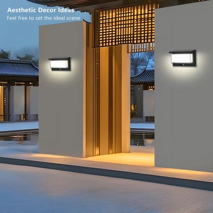 Brilagi - LED zonne-energie wandlamp met sensor SUN LUME LED/10W/3,7V 4000 mAh IP44