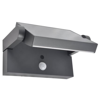 Brilagi - LED zonne-wandlamp met bewegings- en schemersensor ANKLE LED/10W/3,7V 3000 mAh 3000K IP65 antraciet
