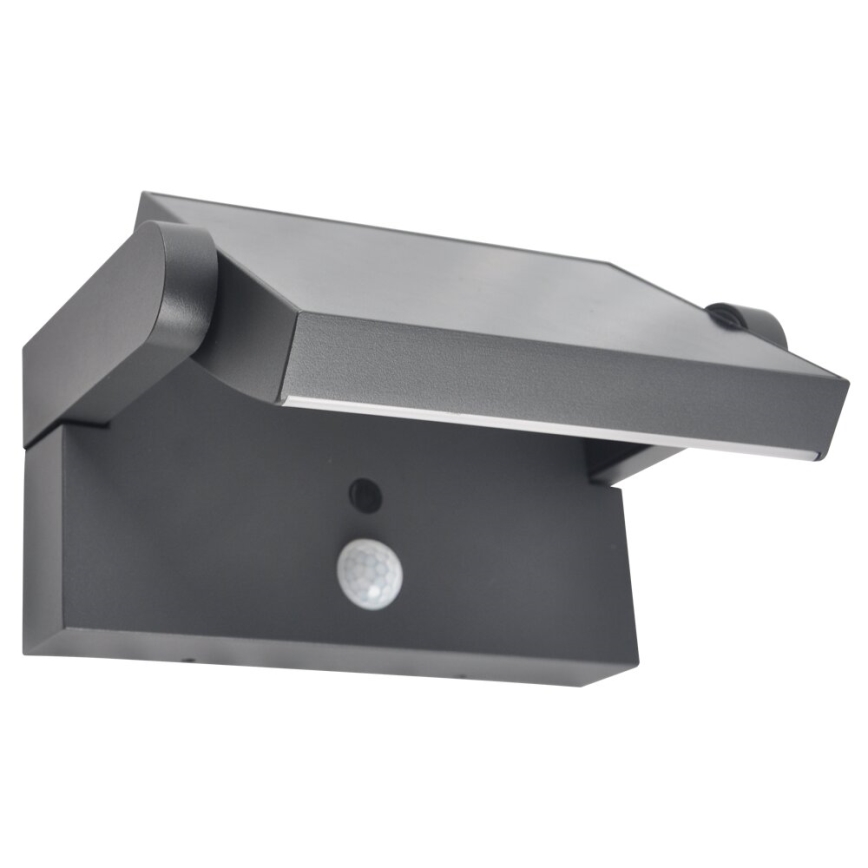 Brilagi - LED zonne-wandlamp met bewegings- en schemersensor ANKLE LED/10W/3,7V 3000 mAh 3000K IP65 antraciet