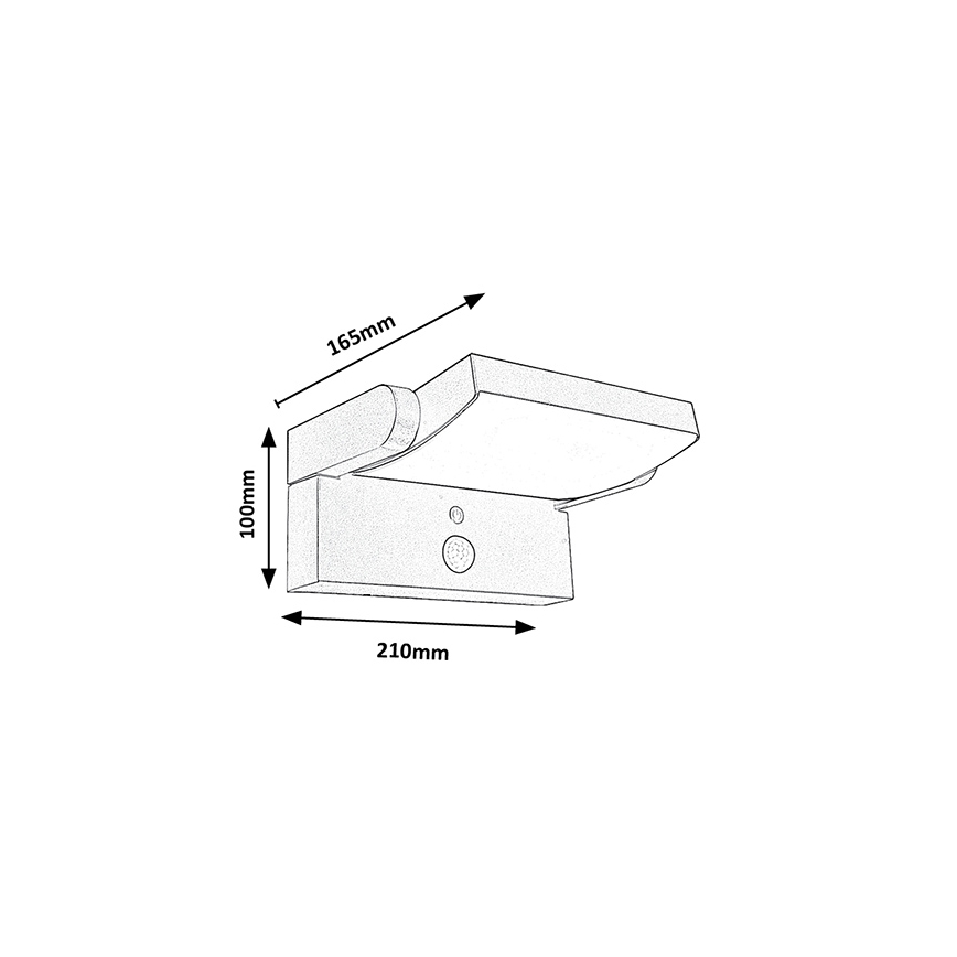 Brilagi - LED zonne-wandlamp met bewegings- en schemersensor ANKLE LED/10W/3,7V 3000 mAh 3000K IP65 antraciet