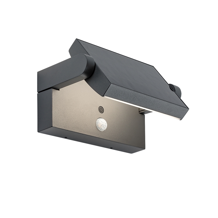 Brilagi - LED zonne-wandlamp met bewegings- en schemersensor ANKLE LED/10W/3,7V 3000 mAh 4000K IP65 antraciet