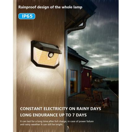 Brilagi - LED zonne-wandlamp met bewegings- en schemersensor WALLIE LED/4W/5,5V 1200 mAh 3000K IP65