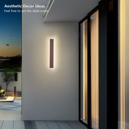 Brilagi - LED buitenmuurlamp LINEAR LED/12W/230V 3000K IP65 50 cm bruin CRI 90