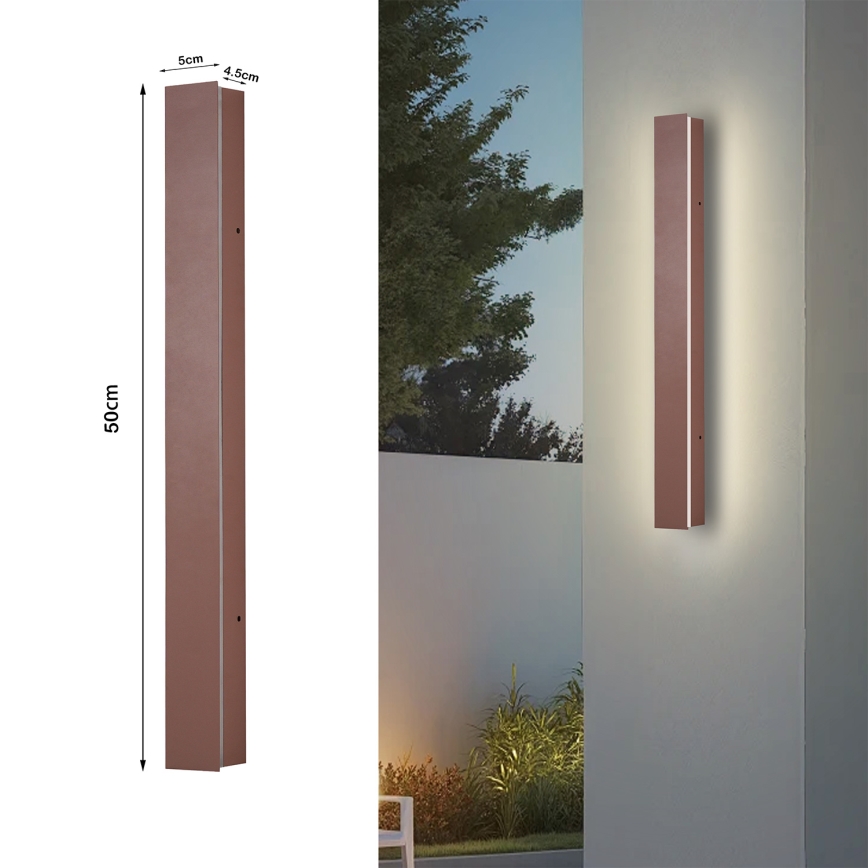 Brilagi - LED buitenmuurlamp LINEAR LED/12W/230V 3000K IP65 50 cm bruin CRI 90