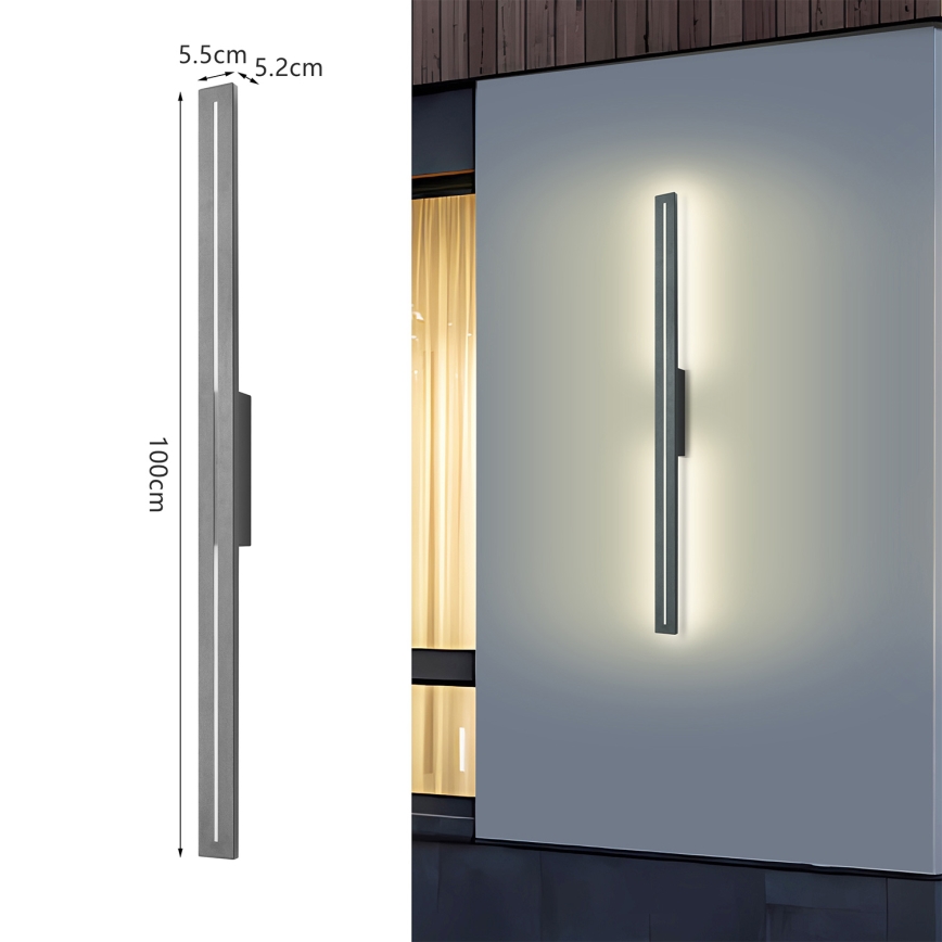 Brilagi - LED buitenwandlamp LINEO LED/24W/230V 3000K IP65 100 cm antraciet CRI 90