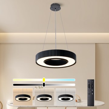 Brilagi - LUMIX dimbare LED-hanglamp aan staalkabel, 48W, 230V, 3000-6000K, zwart, Ø 50 cm + afstandsbediening