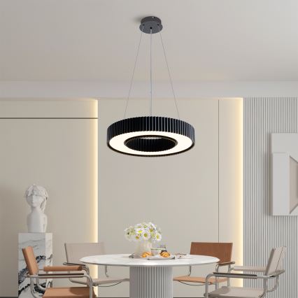 Brilagi - LUMIX dimbare LED-hanglamp aan staalkabel, 48W, 230V, 3000-6000K, zwart, Ø 50 cm + afstandsbediening