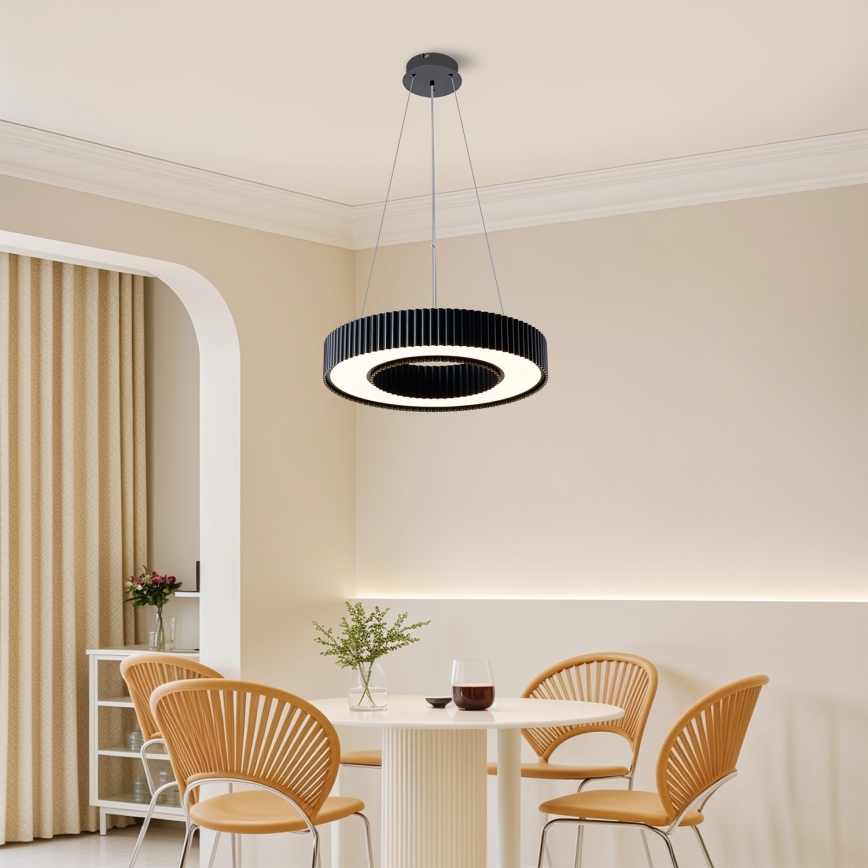 Brilagi - LUMIX dimbare LED-hanglamp aan staalkabel, 48W, 230V, 3000-6000K, zwart, Ø 50 cm + afstandsbediening