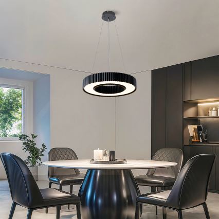 Brilagi - LUMIX dimbare LED-hanglamp aan staalkabel, 48W, 230V, 3000-6000K, zwart, Ø 50 cm + afstandsbediening