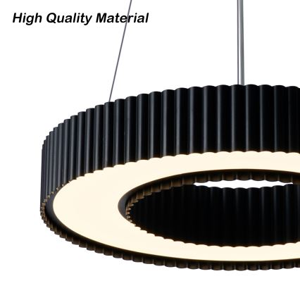 Brilagi - LUMIX dimbare LED-hanglamp aan staalkabel, 48W, 230V, 3000-6000K, zwart, Ø 50 cm + afstandsbediening
