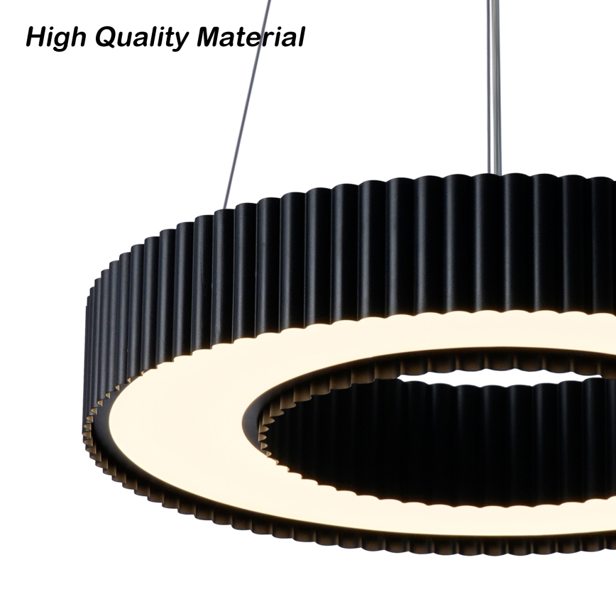 Brilagi - LUMIX dimbare LED-hanglamp aan staalkabel, 48W, 230V, 3000-6000K, zwart, Ø 50 cm + afstandsbediening