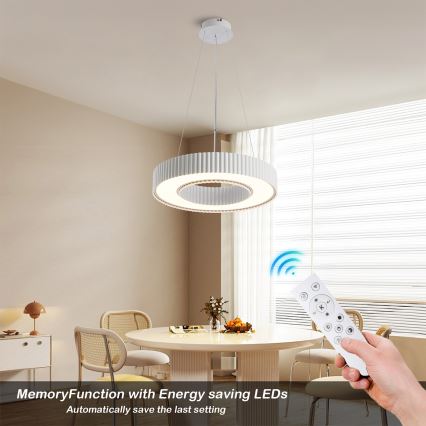 Brilagi - LUMIX LED dimbare hanglamp aan kabel, 48W/230V, 3000–6000K, wit, Ø 50 cm + afstandsbediening