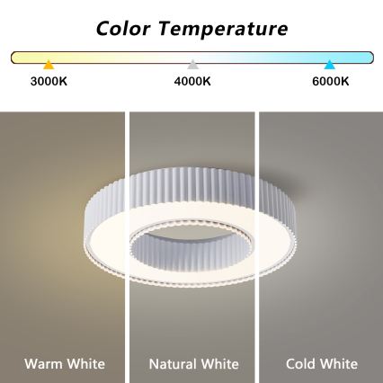 Brilagi - Dimbare LED-plafondlamp LUMIX LED/48W/230V 3000-6000K wit Ø 50 cm + afstandsbediening