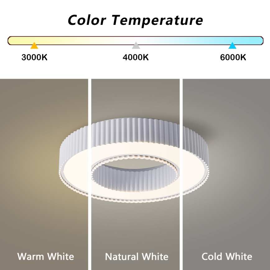 Brilagi - Dimbare LED-plafondlamp LUMIX LED/48W/230V 3000-6000K wit Ø 50 cm + afstandsbediening
