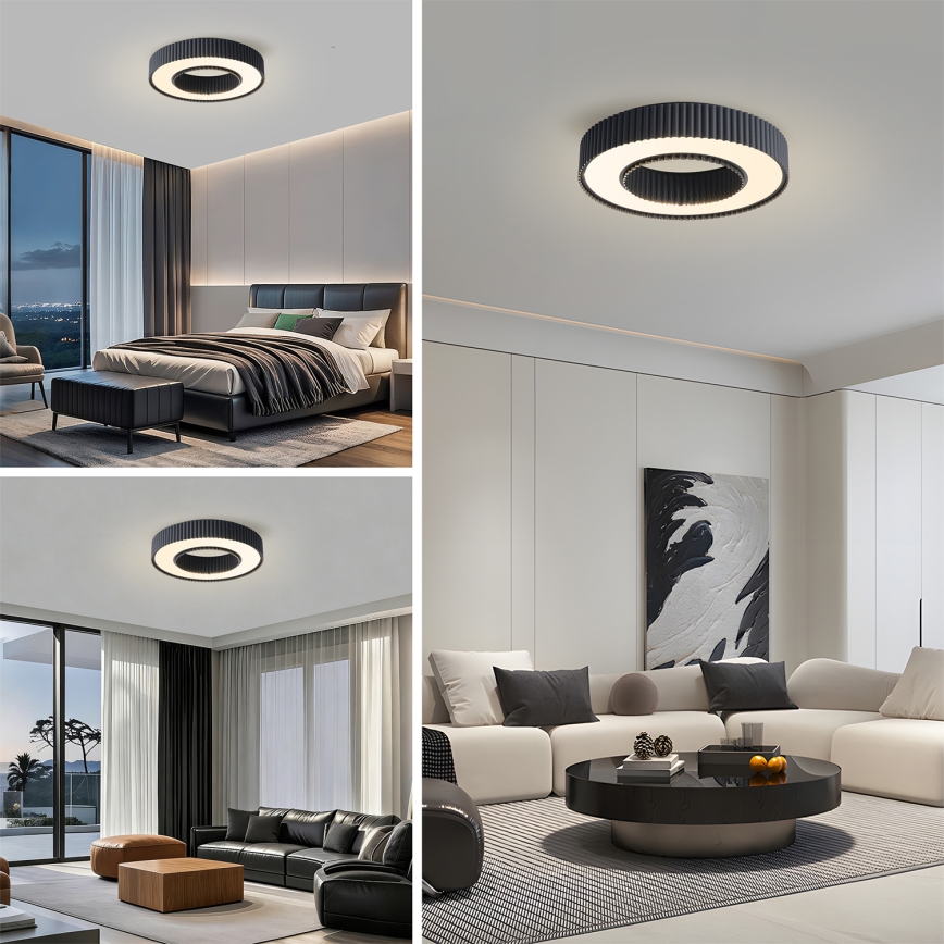Brilagi - dimbare LED-plafondlamp LUMIX LED/48W/230V 3000-6000K zwart Ø 50 cm + afstandsbediening
