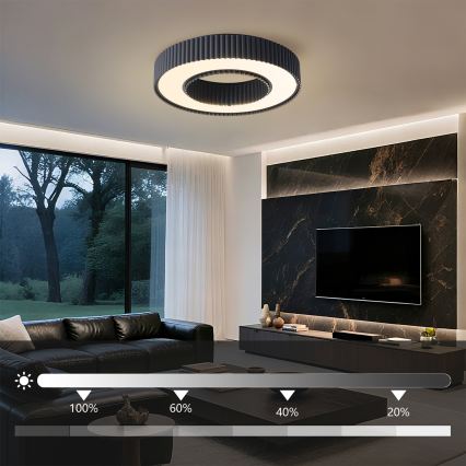 Brilagi - dimbare LED-plafondlamp LUMIX LED/48W/230V 3000-6000K zwart Ø 50 cm + afstandsbediening