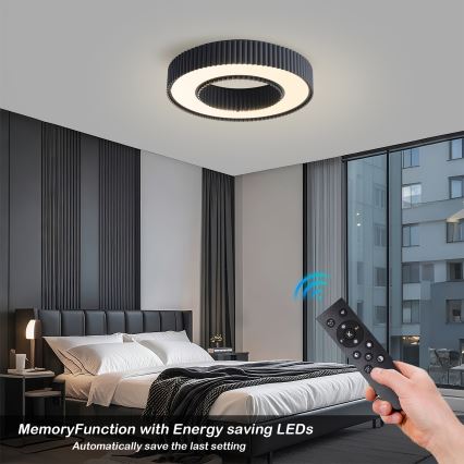 Brilagi - dimbare LED-plafondlamp LUMIX LED/48W/230V 3000-6000K zwart Ø 50 cm + afstandsbediening