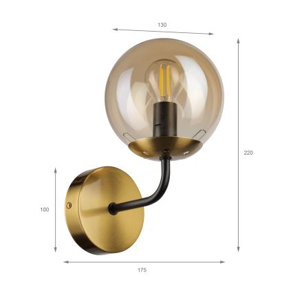 Brilagi - MALIVA wandlamp 1xE14/15W/230V, goud