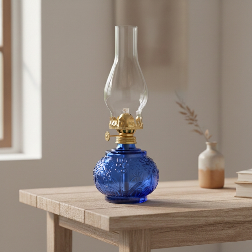 Brilagi - MERLIN petroleumlamp blauw