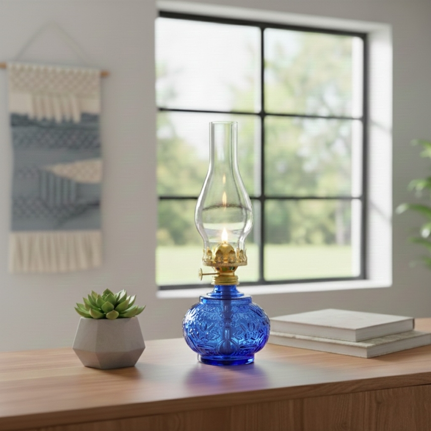 Brilagi - MERLIN petroleumlamp blauw