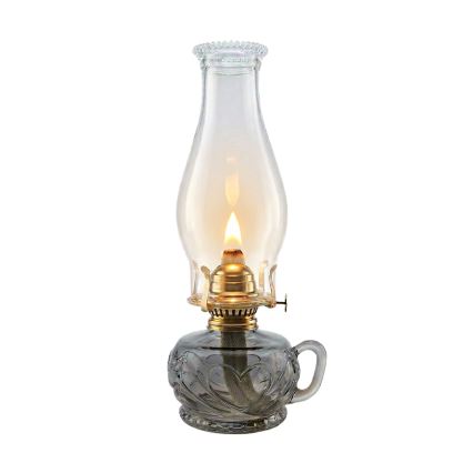 Brilagi - MERLIN petroleumlamp, gerookt/grijs